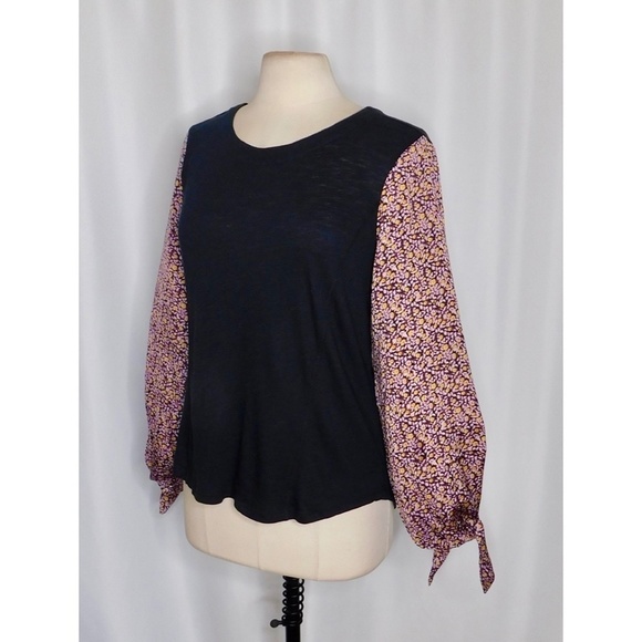 NWT!! ANTHROPOLOGIE Maybelle Tied Balloon Sleeve Top Floral Boho Retro Medium - Picture 8 of 16